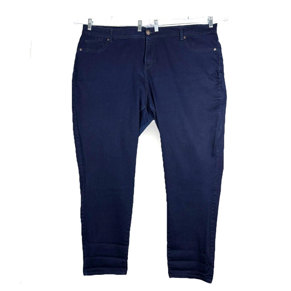 Jordache Denim Leggings Plus Size 26W Pants Blue Dark Wash Comfort Classic 90s - Picture 1 of 12